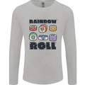 Kawaii Sushi Rainbow Roll Fish Mens Long Sleeve T-Shirt Sports Grey