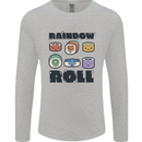 Kawaii Sushi Rainbow Roll Fish Mens Long Sleeve T-Shirt Sports Grey