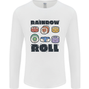Kawaii Sushi Rainbow Roll Fish Mens Long Sleeve T-Shirt White