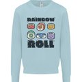 Kawaii Sushi Rainbow Roll Fish Mens Sweatshirt Jumper Light Blue