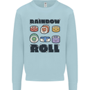 Kawaii Sushi Rainbow Roll Fish Mens Sweatshirt Jumper Light Blue