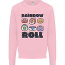 Kawaii Sushi Rainbow Roll Fish Mens Sweatshirt Jumper Light Pink