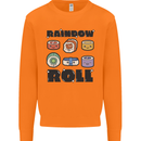 Kawaii Sushi Rainbow Roll Fish Mens Sweatshirt Jumper Orange