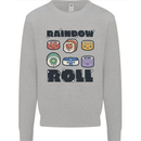 Kawaii Sushi Rainbow Roll Fish Mens Sweatshirt Jumper Sports Grey
