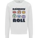 Kawaii Sushi Rainbow Roll Fish Mens Sweatshirt Jumper White