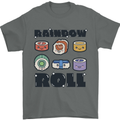 Kawaii Sushi Rainbow Roll Fish Mens T-Shirt 100% Cotton Charcoal