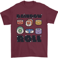 Kawaii Sushi Rainbow Roll Fish Mens T-Shirt 100% Cotton Maroon