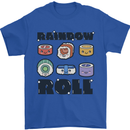 Kawaii Sushi Rainbow Roll Fish Mens T-Shirt 100% Cotton Royal Blue