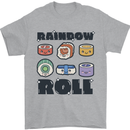 Kawaii Sushi Rainbow Roll Fish Mens T-Shirt 100% Cotton Sports Grey