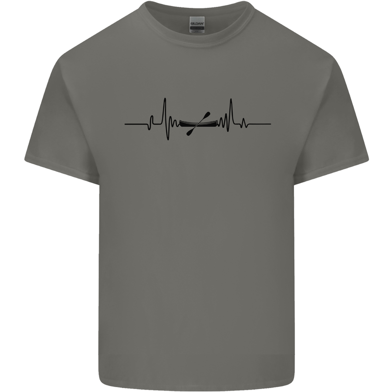 Kayak ECG Kayaking Heart Pulse Mens Cotton T-Shirt Tee Top Charcoal