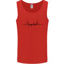Kayak ECG Kayaking Heart Pulse Mens Vest Tank Top Red