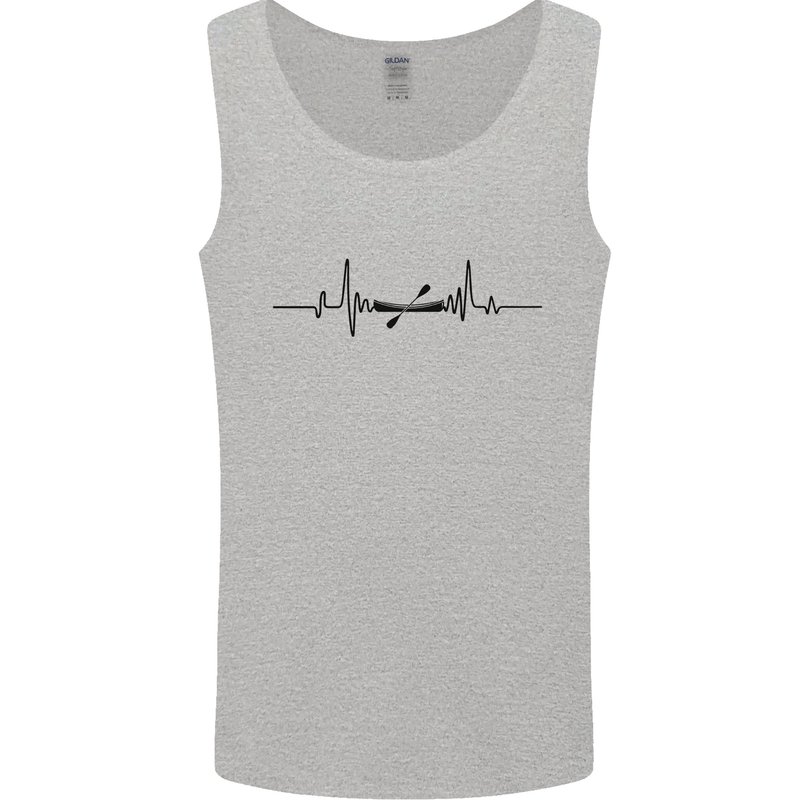 Kayak ECG Kayaking Heart Pulse Mens Vest Tank Top Sports Grey