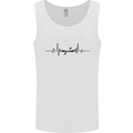 Kayak ECG Kayaking Heart Pulse Mens Vest Tank Top White