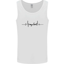 Kayak ECG Kayaking Heart Pulse Mens Vest Tank Top White