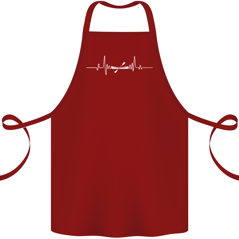 Kayak ECG Kayaking Pulse Heart Cotton Apron 100% Organic Maroon