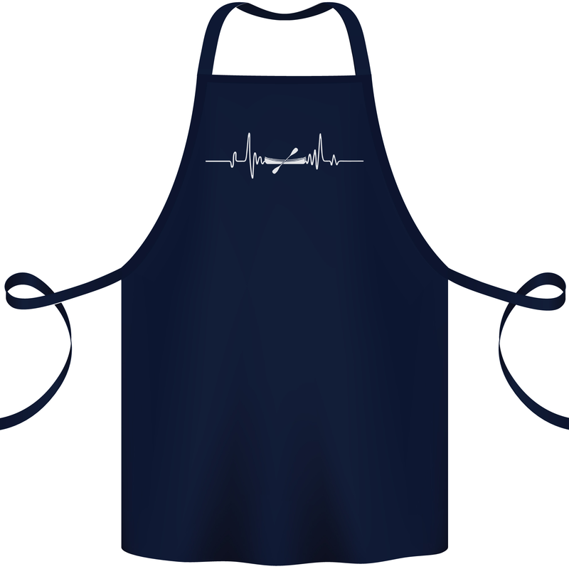 Kayak ECG Kayaking Pulse Heart Cotton Apron 100% Organic Navy Blue