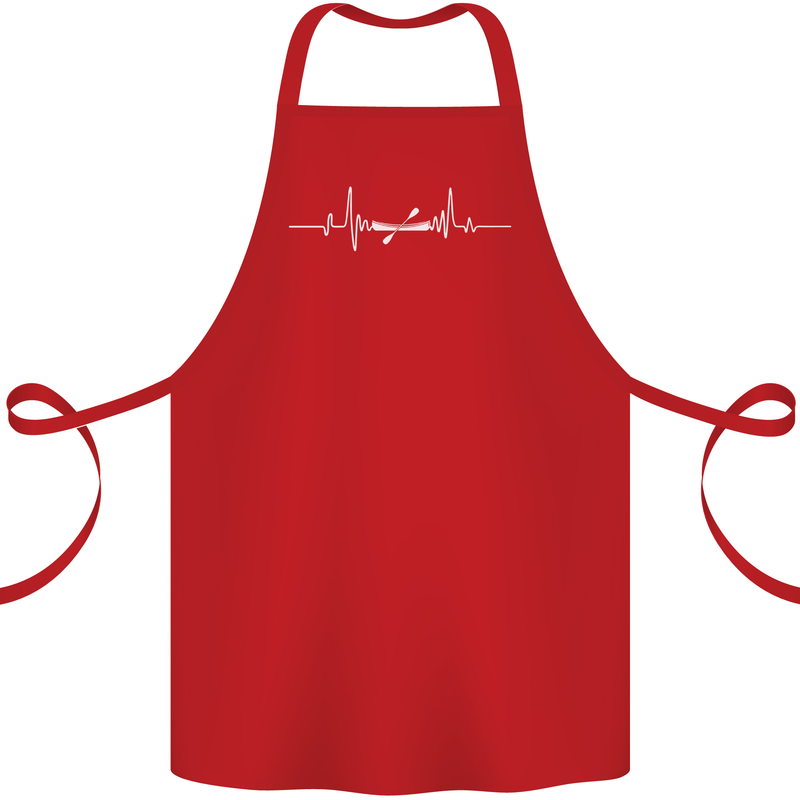 Kayak ECG Kayaking Pulse Heart Cotton Apron 100% Organic Red