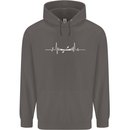 Kayak ECG Kayaking Pulse Heart Mens 80% Cotton Hoodie Charcoal