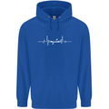 Kayak ECG Kayaking Pulse Heart Mens 80% Cotton Hoodie Royal Blue