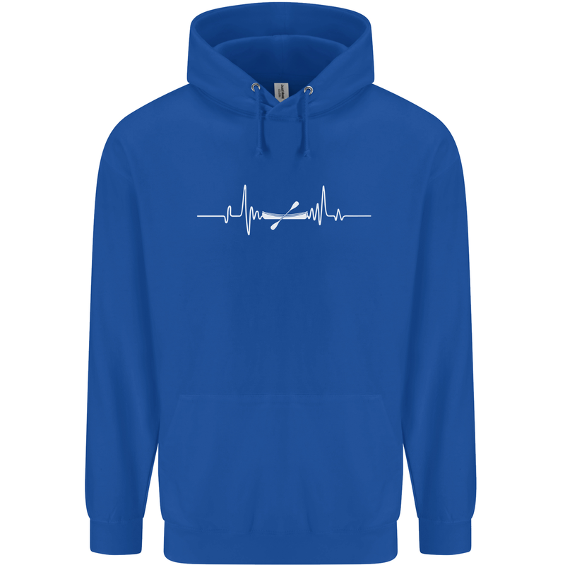 Kayak ECG Kayaking Pulse Heart Mens 80% Cotton Hoodie Royal Blue