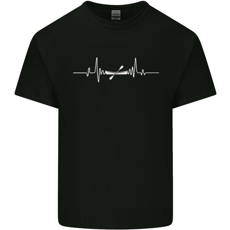 Kayak ECG Kayaking Pulse Heart Mens Cotton T-Shirt Tee Top Black