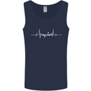 Kayak ECG Kayaking Pulse Heart Mens Vest Tank Top Navy Blue