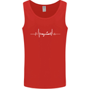 Kayak ECG Kayaking Pulse Heart Mens Vest Tank Top Red