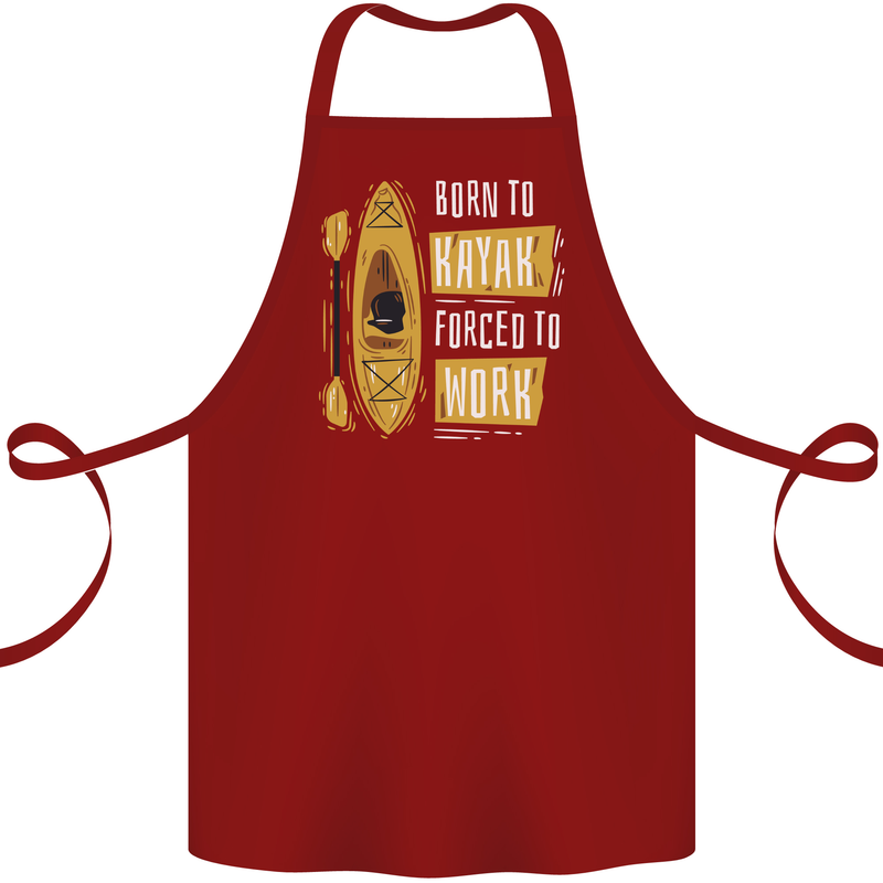 Kayak Funny Kayaking Cotton Apron 100% Organic Maroon