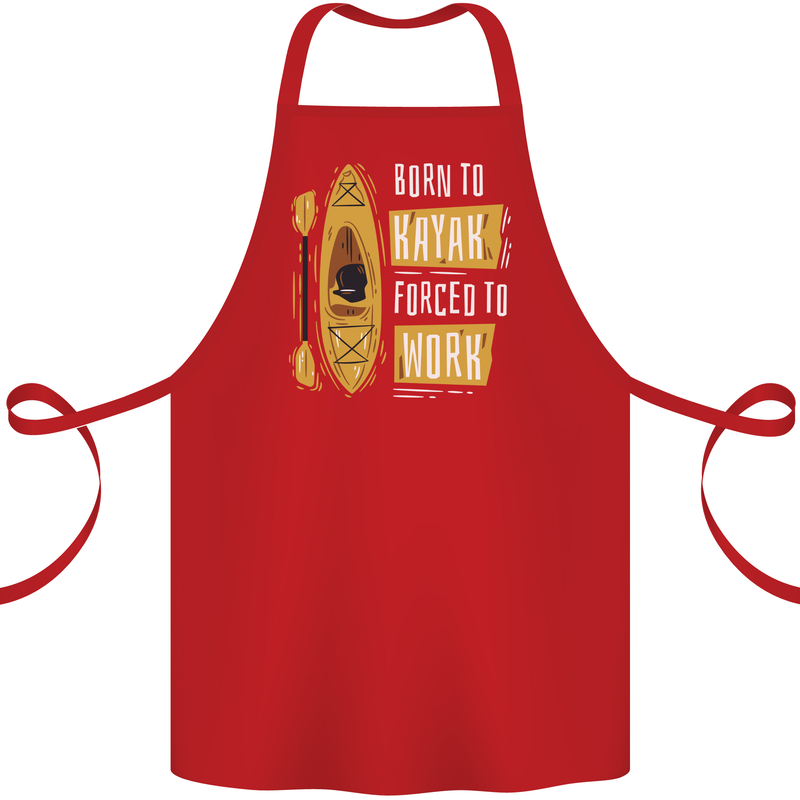 Kayak Funny Kayaking Cotton Apron 100% Organic Red