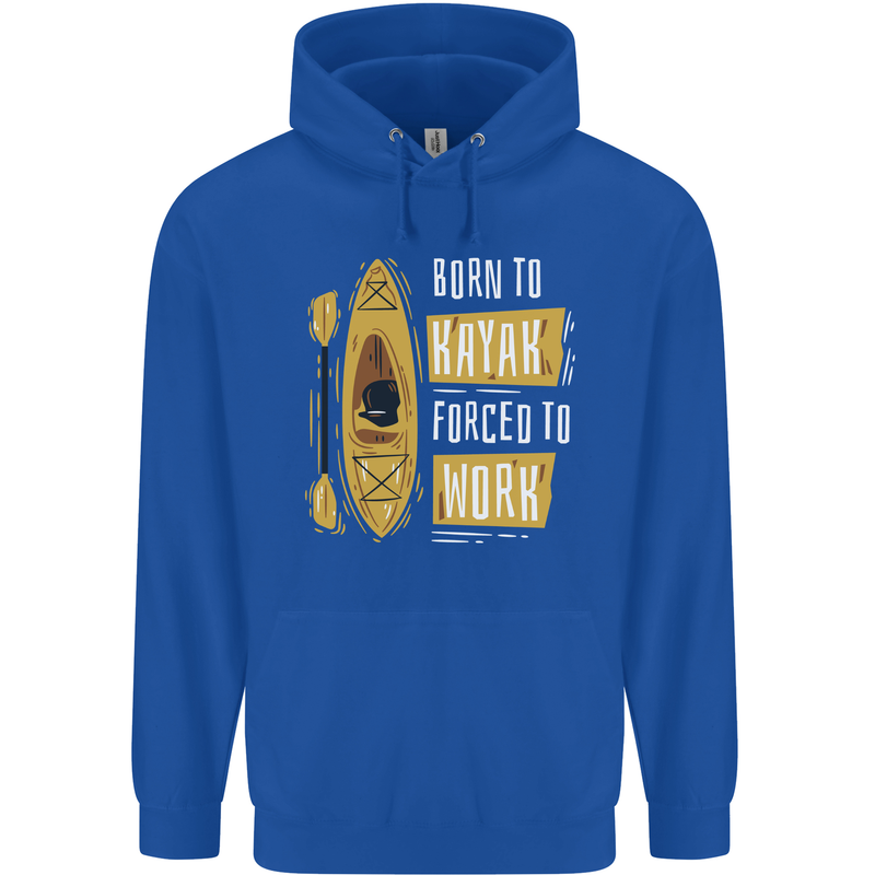Kayak Funny Kayaking Mens 80% Cotton Hoodie Royal Blue
