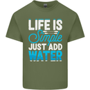 Kayak Sailing Skiing Fishing Surfing Scuba Diving Mens Cotton T-Shirt Tee Top Military Green
