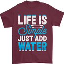 Kayak Sailing Skiing Fishing Surfing Scuba Diving Mens T-Shirt 100% Cotton Maroon