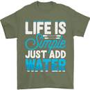 Kayak Sailing Skiing Fishing Surfing Scuba Diving Mens T-Shirt 100% Cotton Military Green