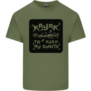 Kayak to Keep My Sanity Funny Kayaking Mens Cotton T-Shirt Tee Top Military Green