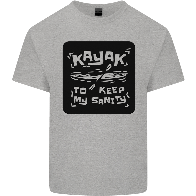 Kayak to Keep My Sanity Funny Kayaking Mens Cotton T-Shirt Tee Top Sports Grey