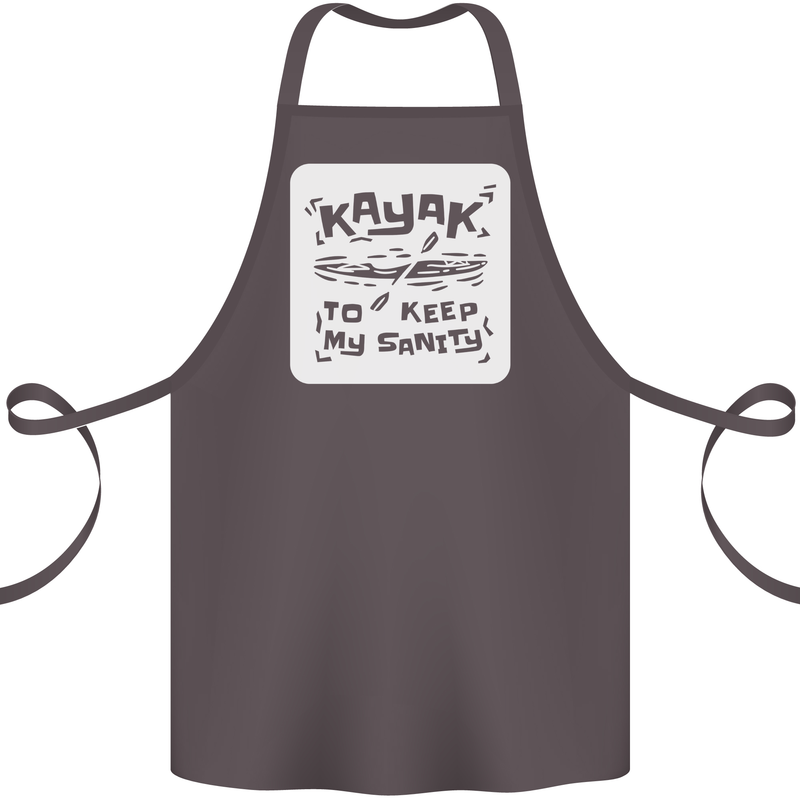Kayak to Keep My Sanity Kayaking Funny Cotton Apron 100% Organic Dark Grey