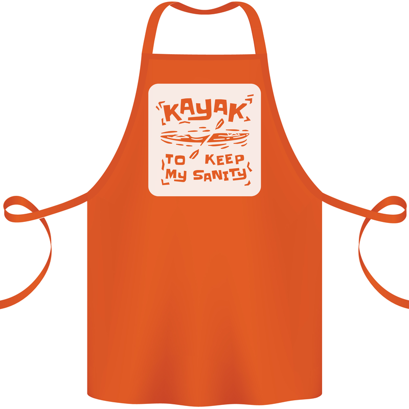 Kayak to Keep My Sanity Kayaking Funny Cotton Apron 100% Organic Orange