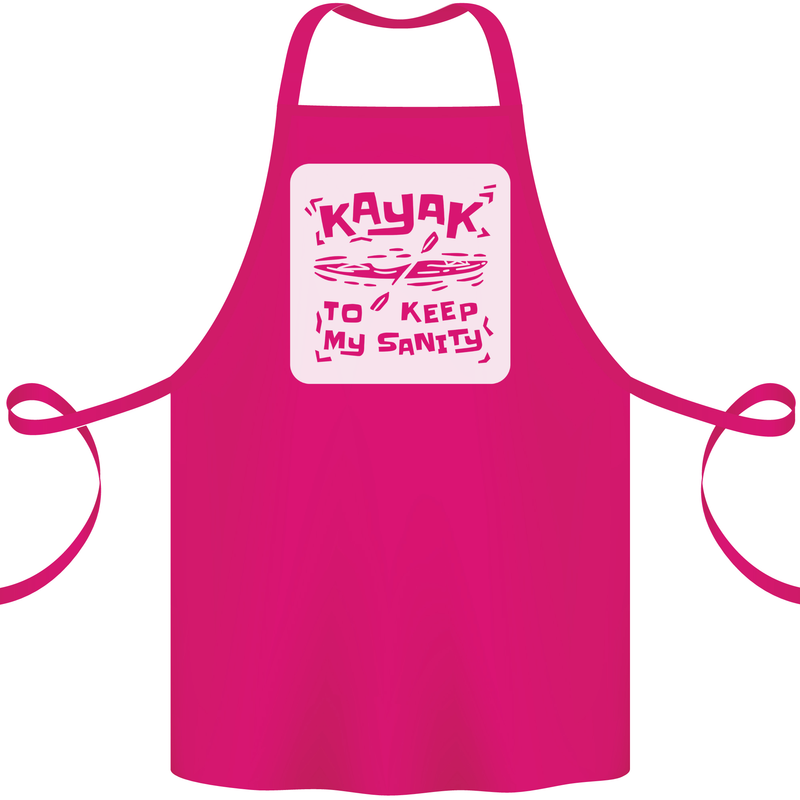 Kayak to Keep My Sanity Kayaking Funny Cotton Apron 100% Organic Pink