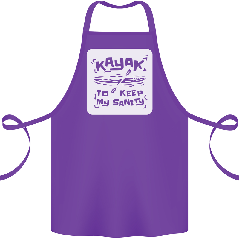 Kayak to Keep My Sanity Kayaking Funny Cotton Apron 100% Organic Purple