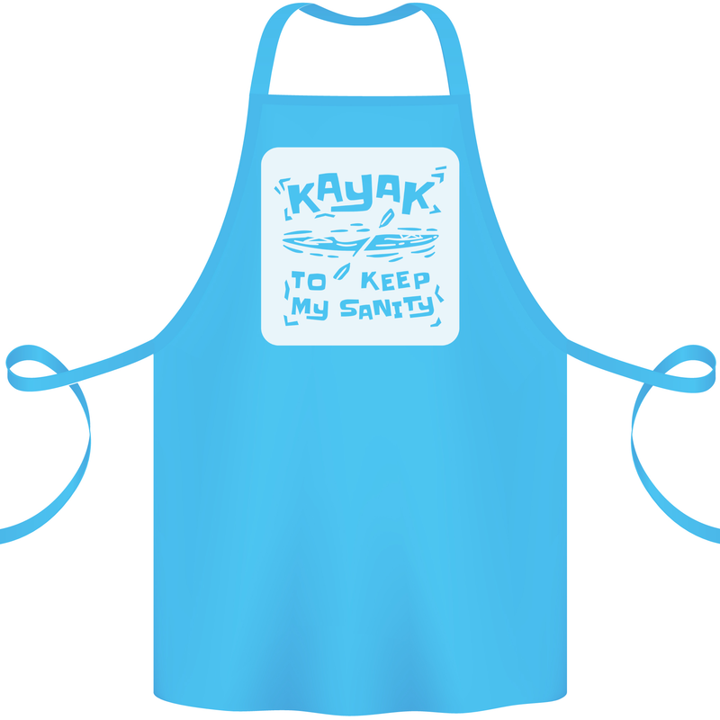 Kayak to Keep My Sanity Kayaking Funny Cotton Apron 100% Organic Turquoise