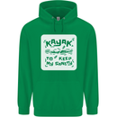 Kayak to Keep My Sanity Kayaking Funny Mens 80% Cotton Hoodie Irish Green
