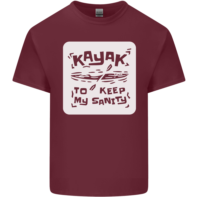 Kayak to Keep My Sanity Kayaking Funny Mens Cotton T-Shirt Tee Top Maroon