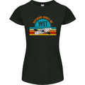 Kayaking Makes Me Wet Funny Kayak Canoe Womens Petite Cut T-Shirt Black