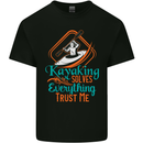 Kayaking Solves Everything Funny Kayak Kids T-Shirt Childrens Black