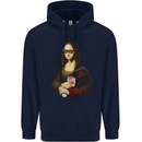 Kebab Mona Lisa Funny Food Childrens Kids Hoodie Navy Blue