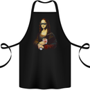 Kebab Mona Lisa Funny Food Cotton Apron 100% Organic Black