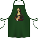 Kebab Mona Lisa Funny Food Cotton Apron 100% Organic Forest Green