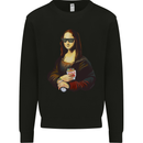 Kebab Mona Lisa Funny Food Kids Sweatshirt Jumper Black