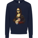Kebab Mona Lisa Funny Food Kids Sweatshirt Jumper Navy Blue