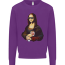 Kebab Mona Lisa Funny Food Kids Sweatshirt Jumper Purple